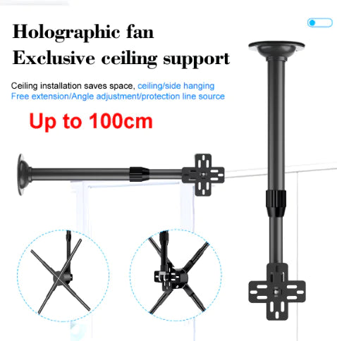 Lifting And Rotating Ceiling Support For 3D Holographic Projector